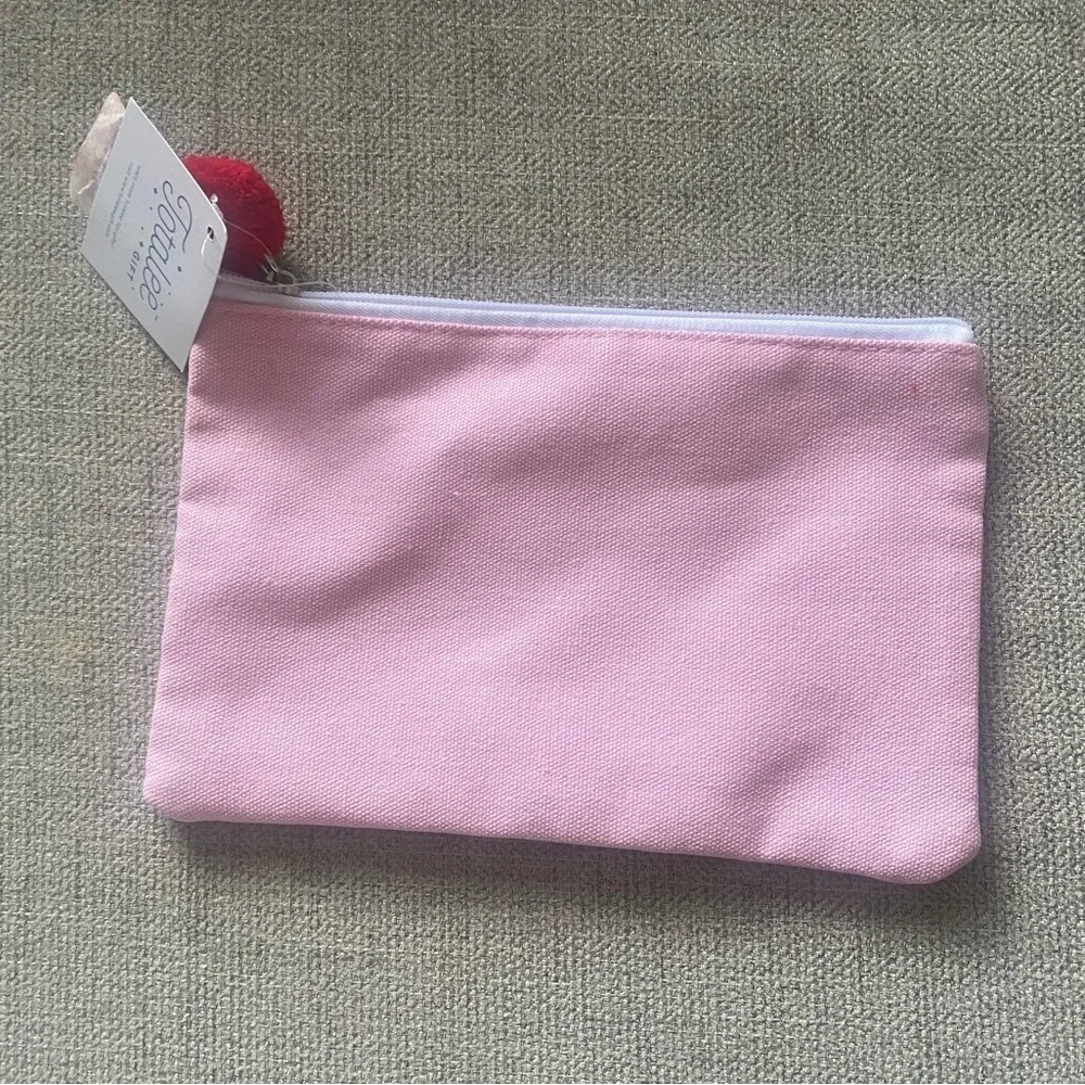 TOTALEE GIFTS NWT “Better Late Than Ugly” Canvas‎ Cosmetic Bag 9”x6”